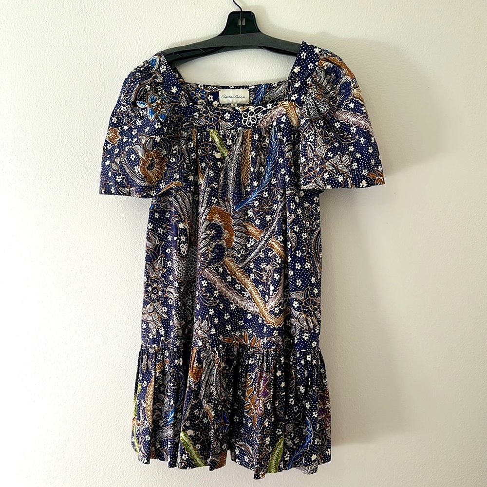 Cara Cara Janie in Batik Navy Blue Mini Dress SMALL